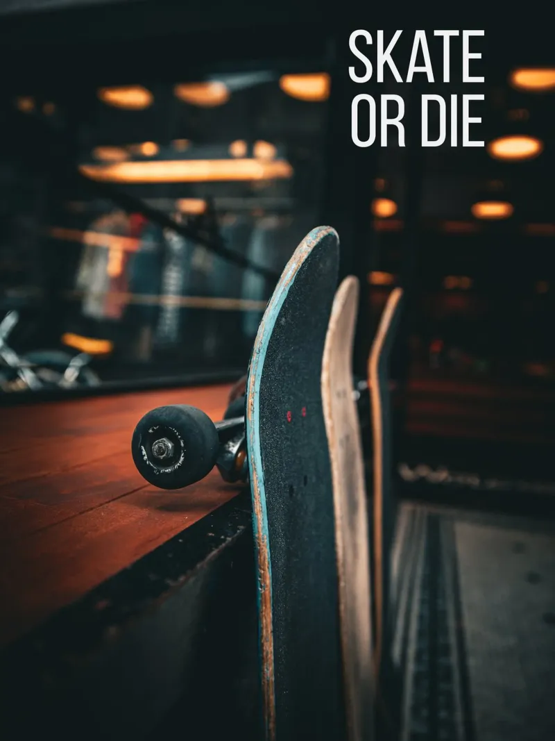 Skate or Die poster con telaio in alluminio da Flo Klein