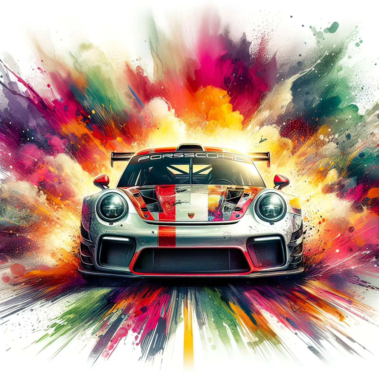 Porsche in acquerello pellicola backlit da 🎁 ARTVI-SHOP