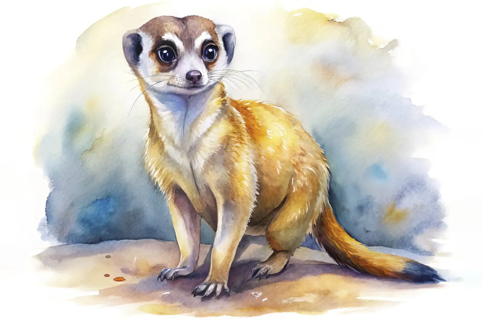Meerkat in acquerello pellicola backlit da ARTVI-SHOP