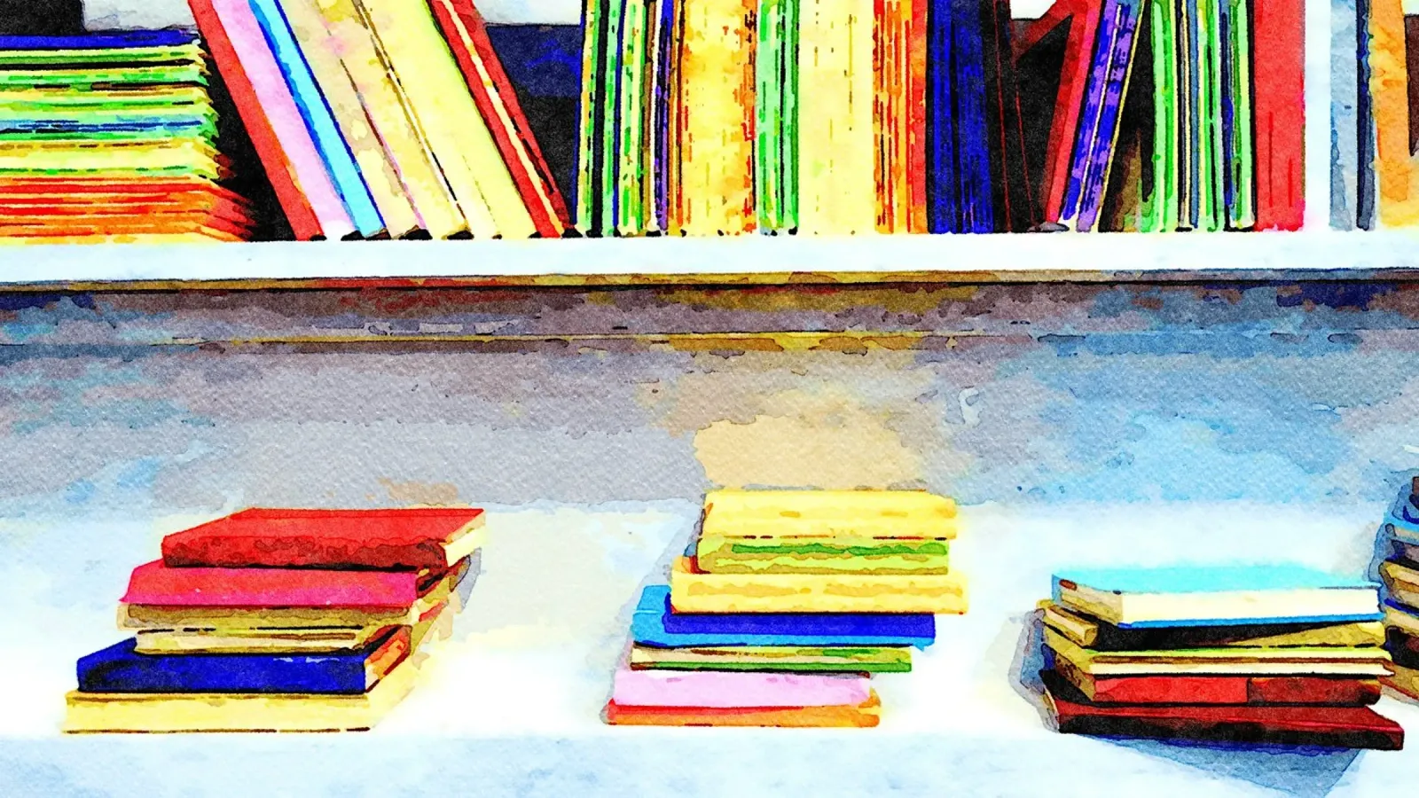 Libri in acquerello pellicola backlit da Massimo Frascogna
