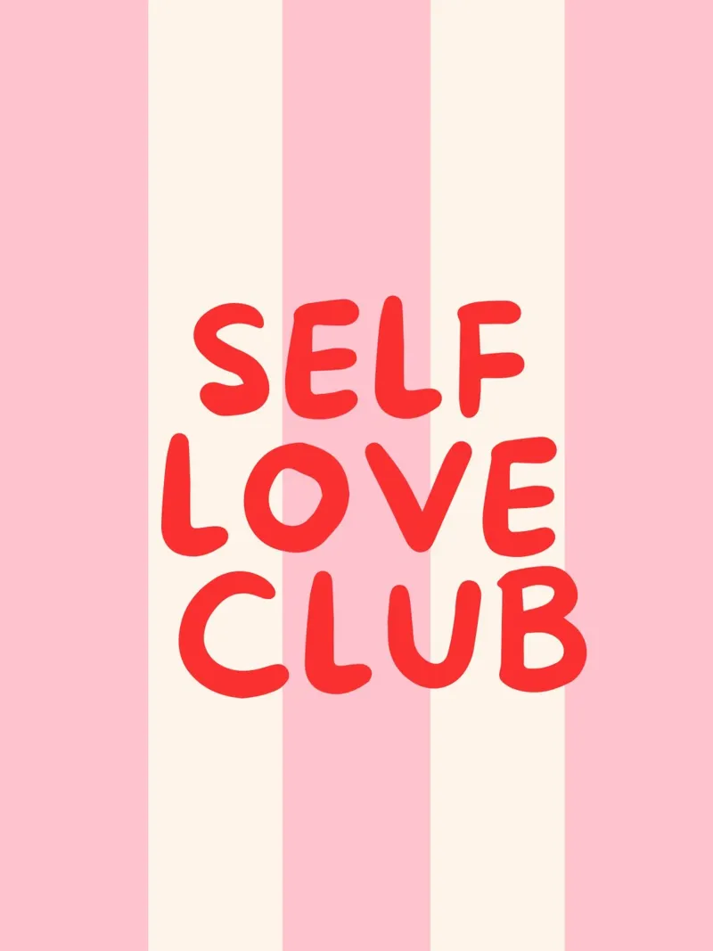 Club dell'amore per se stessi Design moderno Affermazione di amore per se stessi poster con telaio in legno da HummelBär