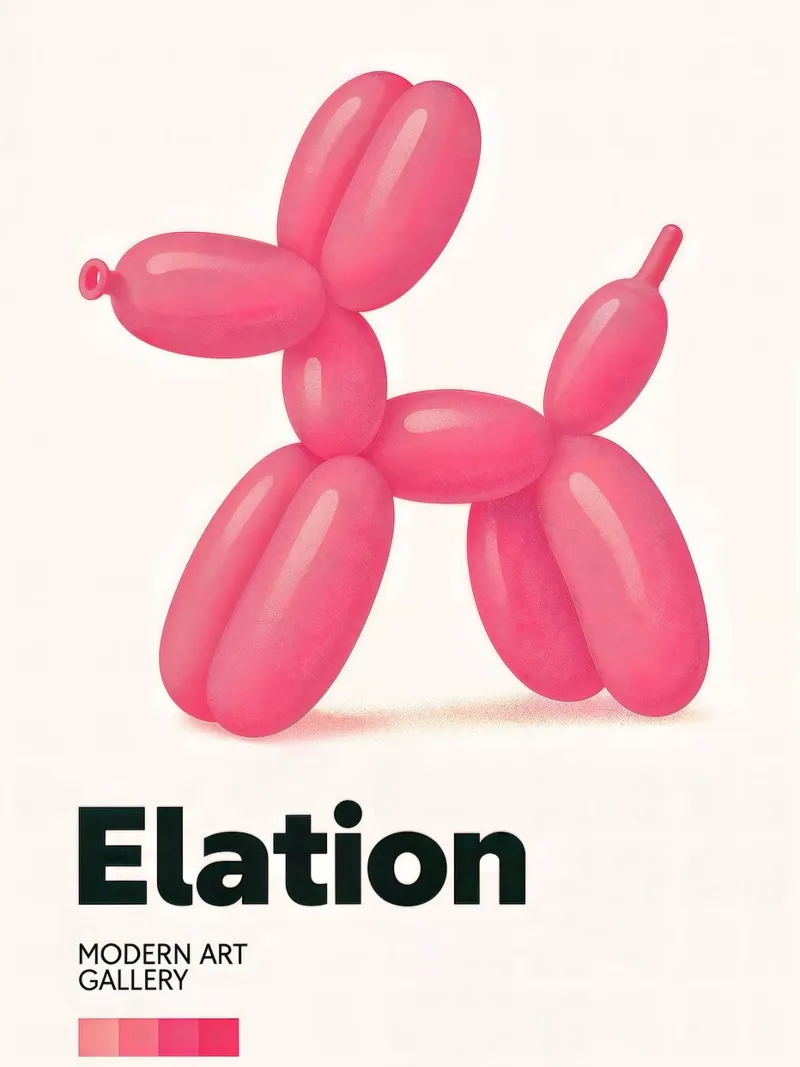 Ballon Hond Kunst - Eigentijdse Kunstdruk poster met aluminium frame van CNTRL