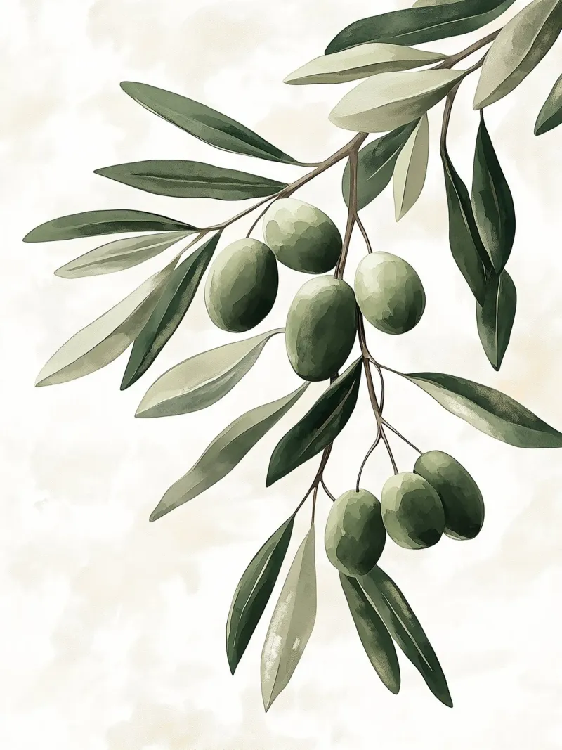 Branche d'olivier poster con telaio in plastica da Spice & Style