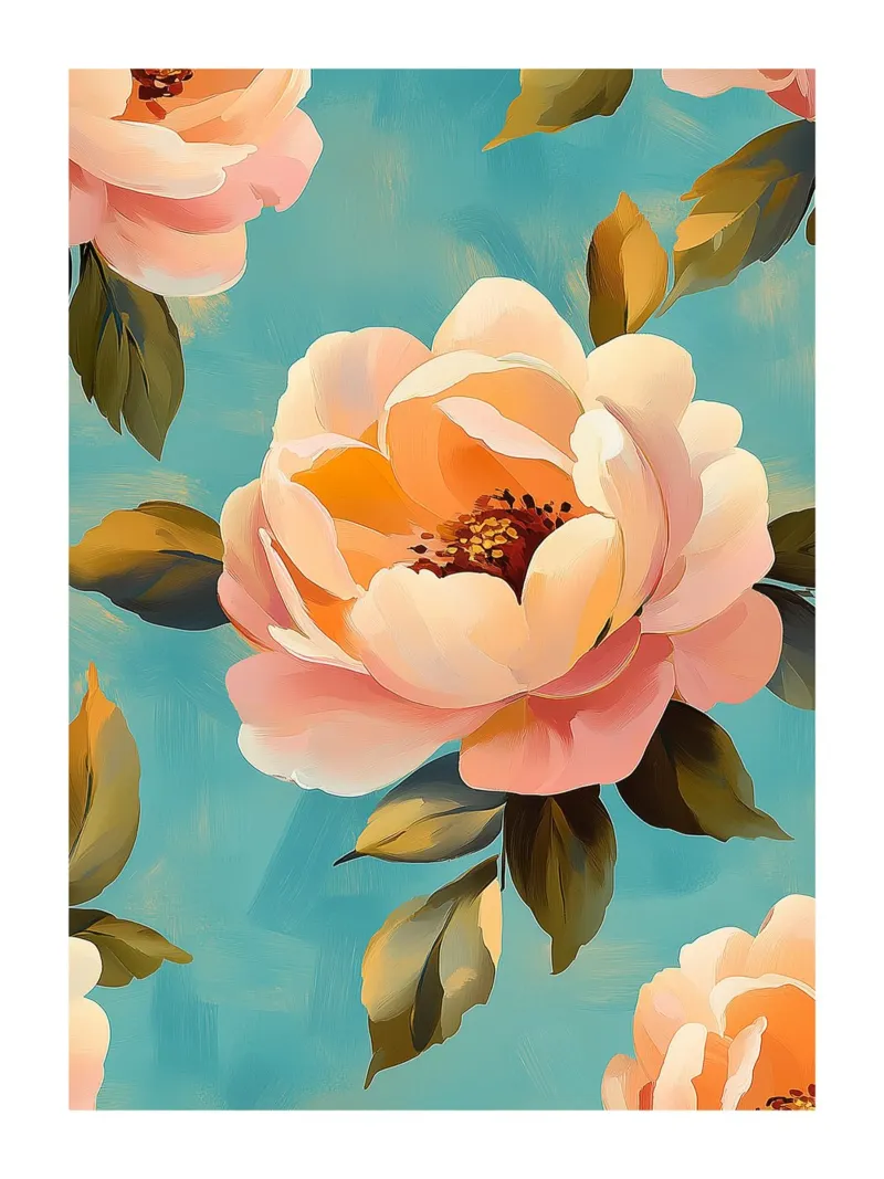 Rose dai toni tenui poster con telaio in alluminio da Flora & Horizon