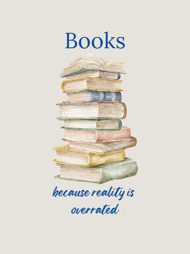 Books Because Reality Is Overrated pellicola backlit da FABOArt
