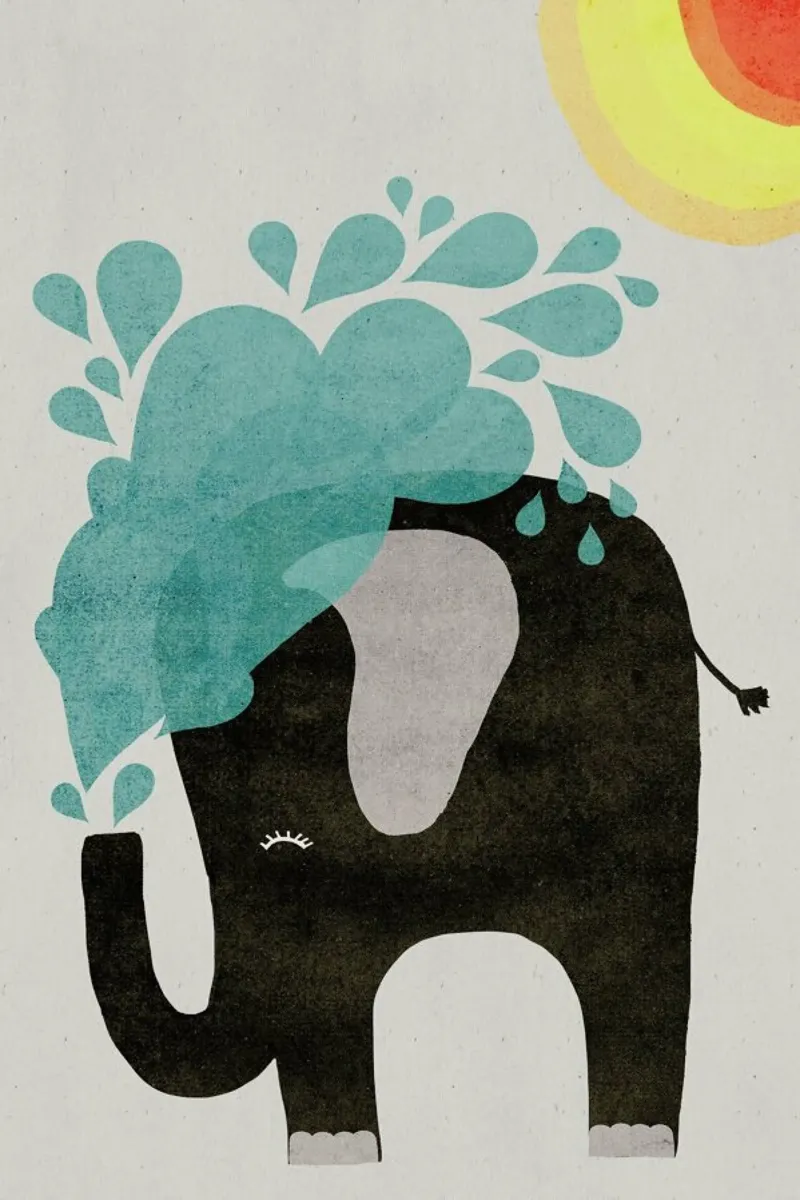 Funny Elephant 2 carta hahnemühle da treechild