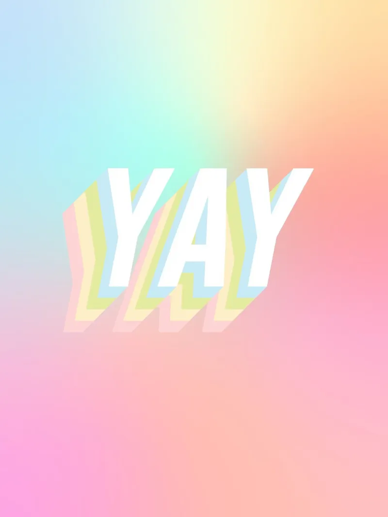 YAY Pastello Candy Arcobaleno Gradiente pellicola backlit da Dominique Vari Words
