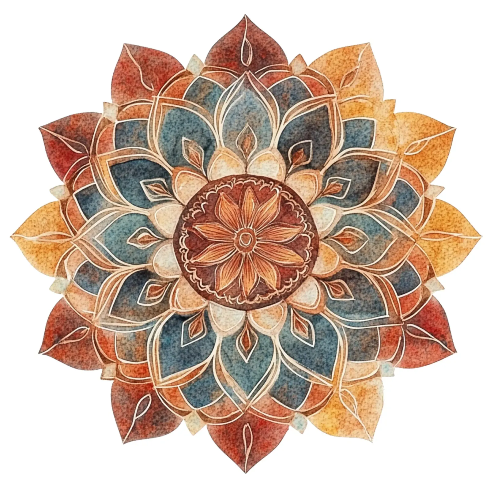 Mandala terrestre ad acquerello pellicola backlit da Spiritual Touch
