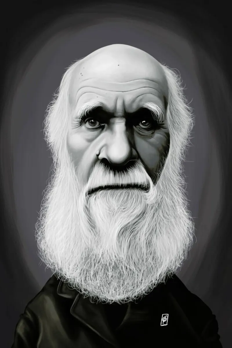 Charles Darwin carta hahnemühle da Rob Art | Illustration