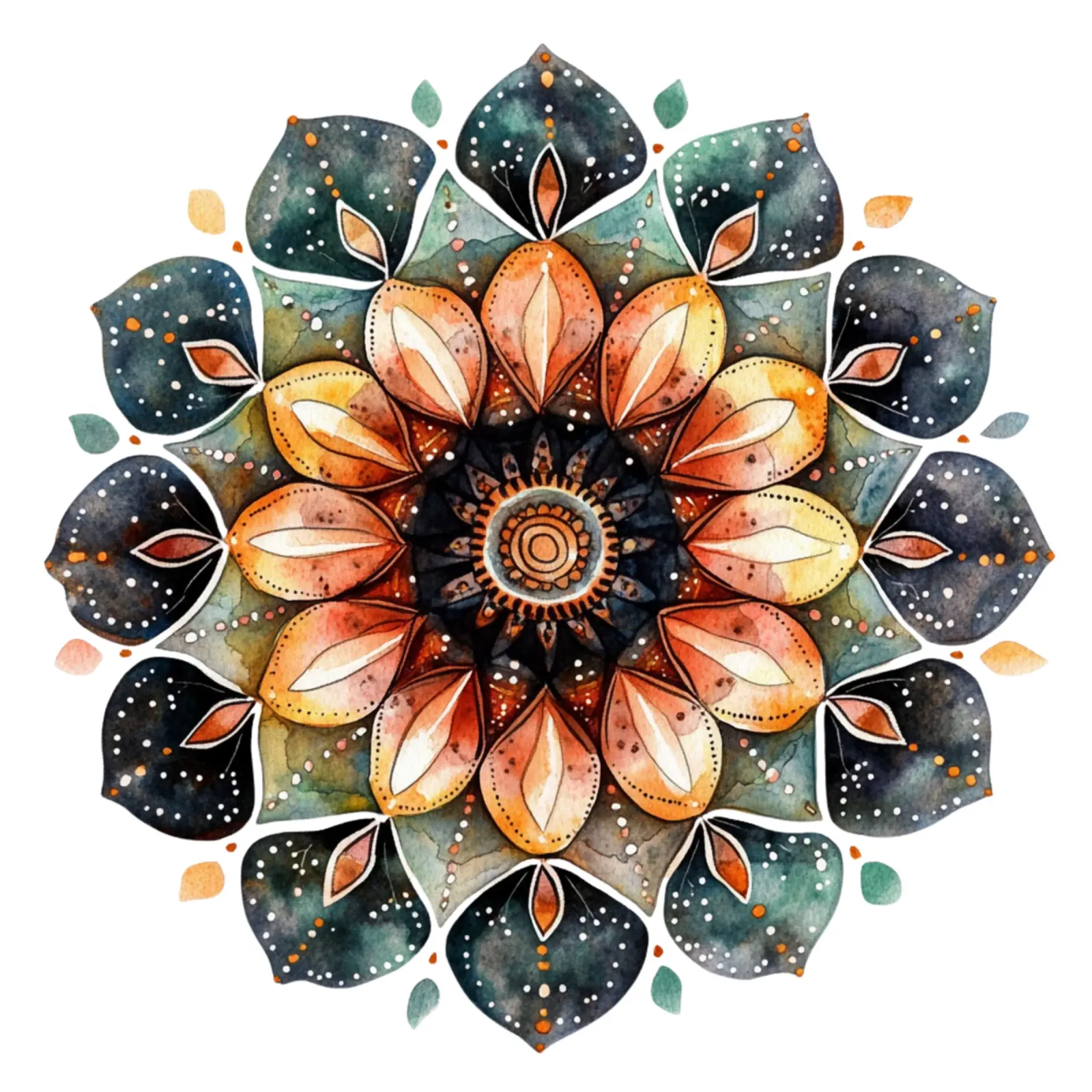 Mandala terrestre ad acquerello pellicola backlit da Spiritual Touch