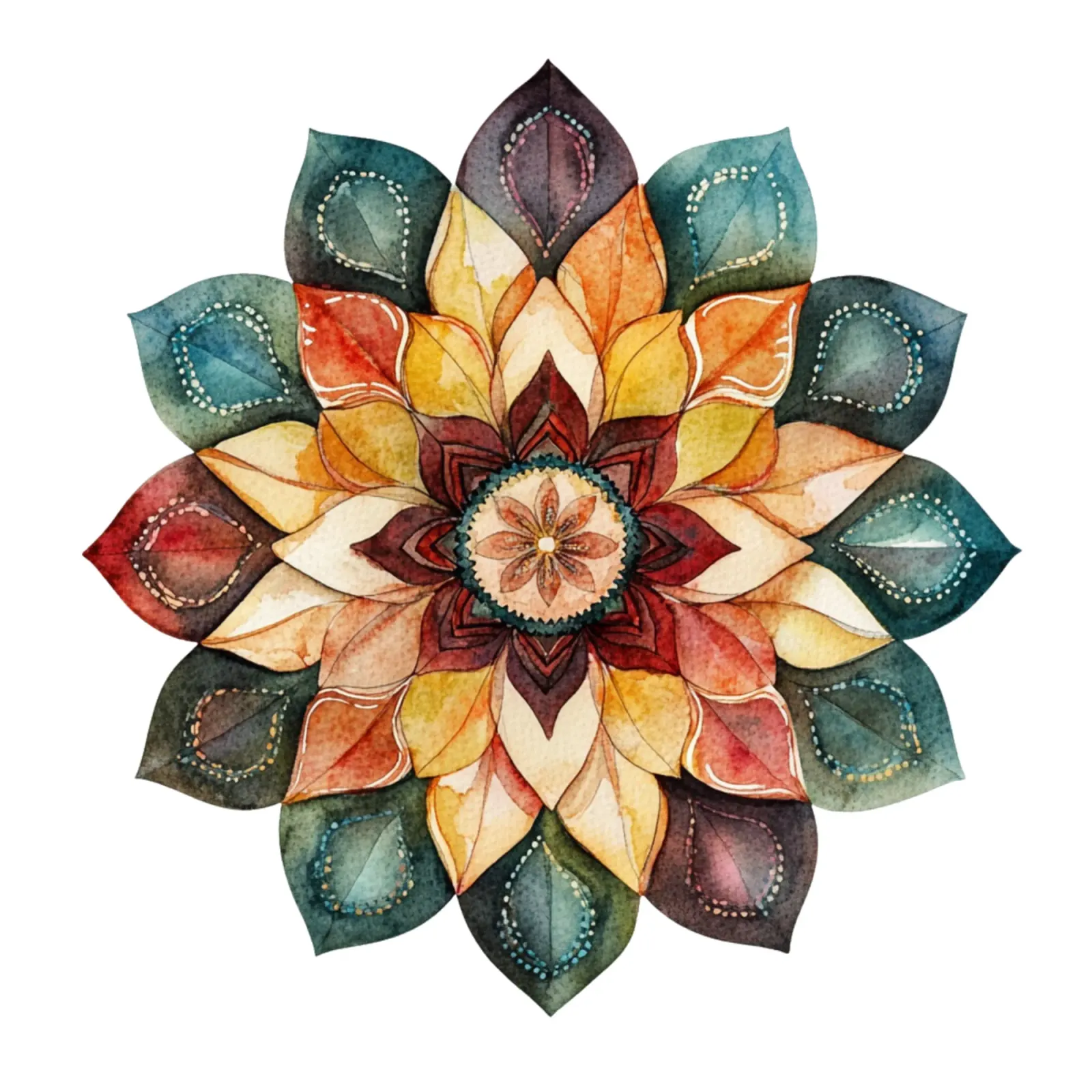 Mandala terrestre ad acquerello pellicola backlit da Spiritual Touch