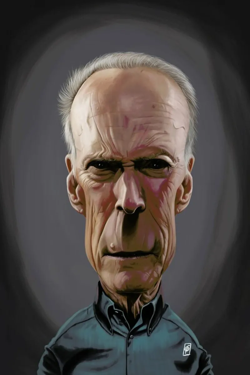 Clint Eastwood pellicola backlit da Rob Art | Illustration