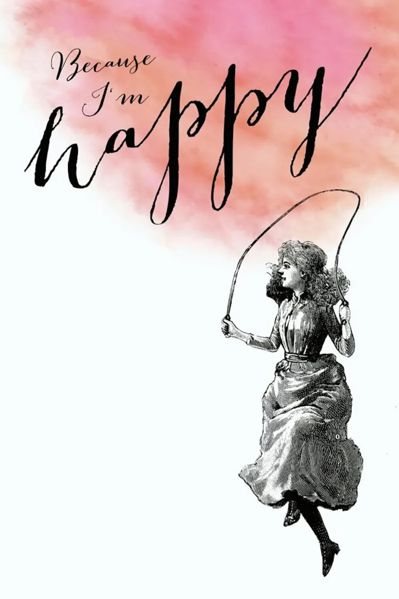 Because I'm Happy poster con telaio in alluminio da Amy & Kurt
