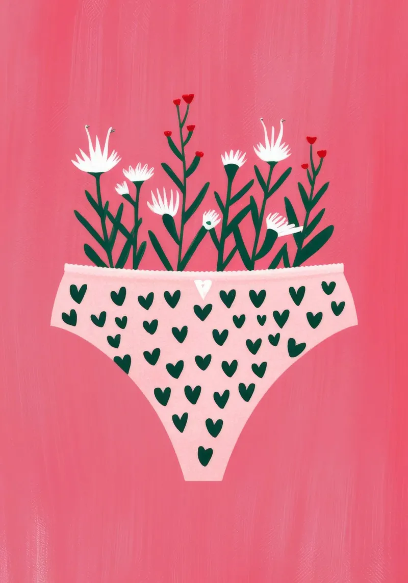 Intimo con cuore floreale poster con telaio in plastica da Demar Galleria