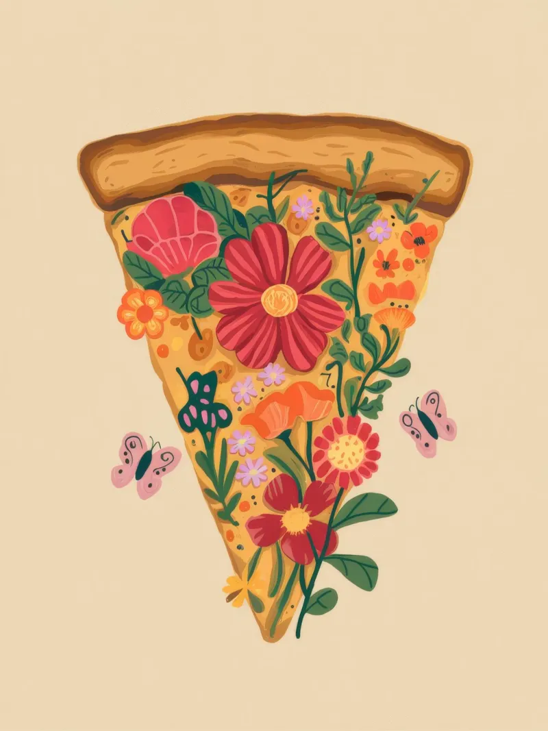 Floral Pizza Slice pellicola backlit da Demar Galleria