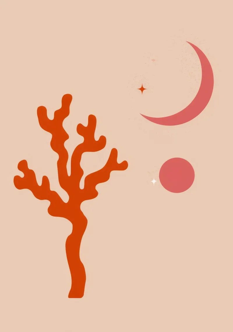 Coral and Moon hahnemühle by Demar Galleria