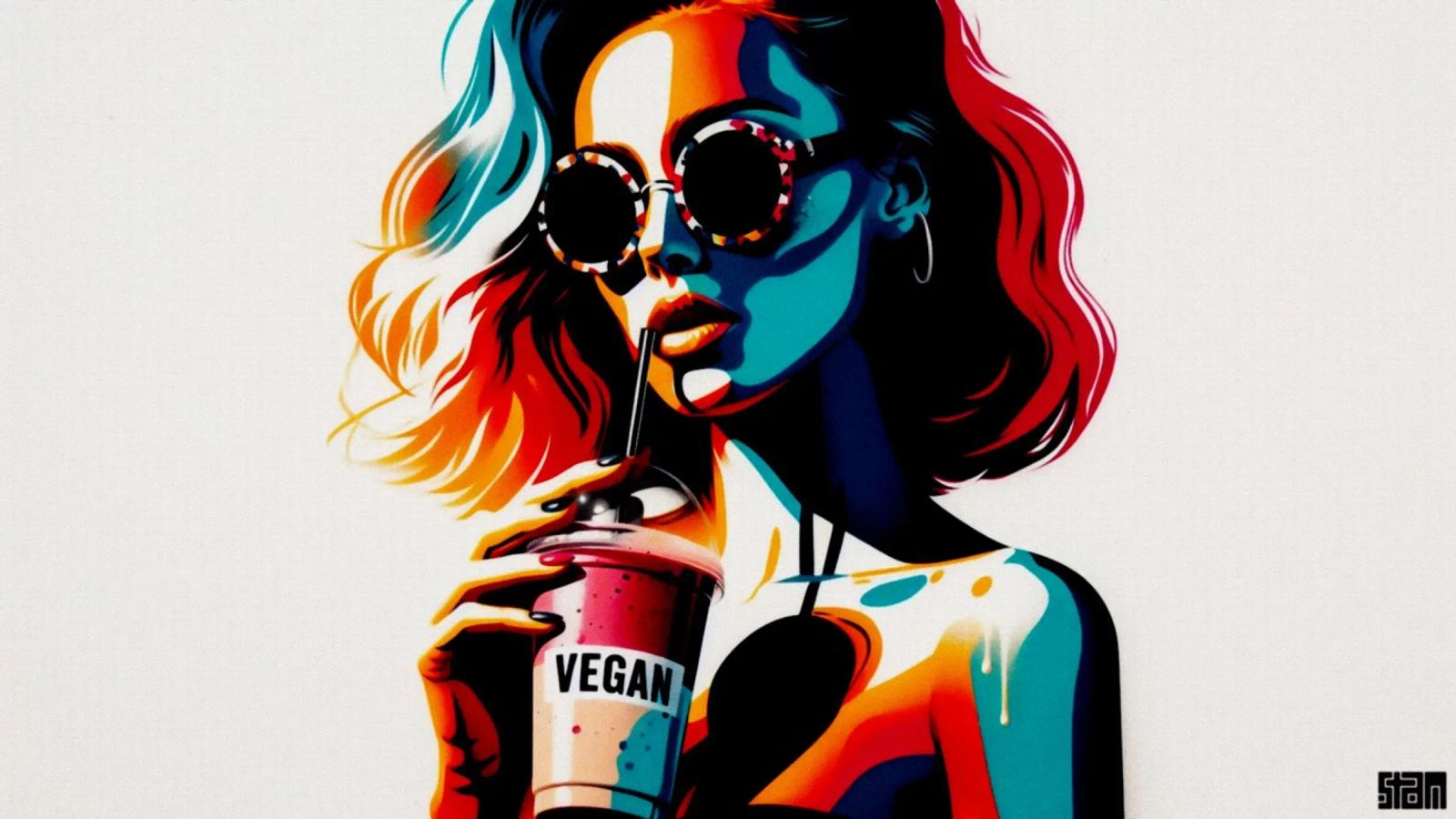 vegan smoothie – Stencil, Graffiti & Streetart Poster von STAN Z.