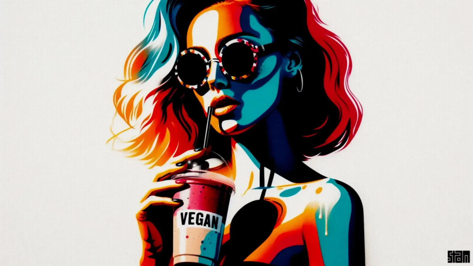vegan smoothie – Stencil, Graffiti & Streetart pellicola backlit da STAN Z.