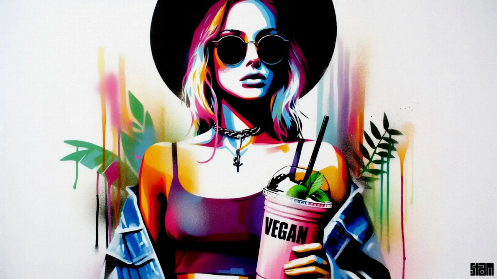 vegan smoothie – Stencil, Graffiti & Streetart pellicola backlit da STAN Z.