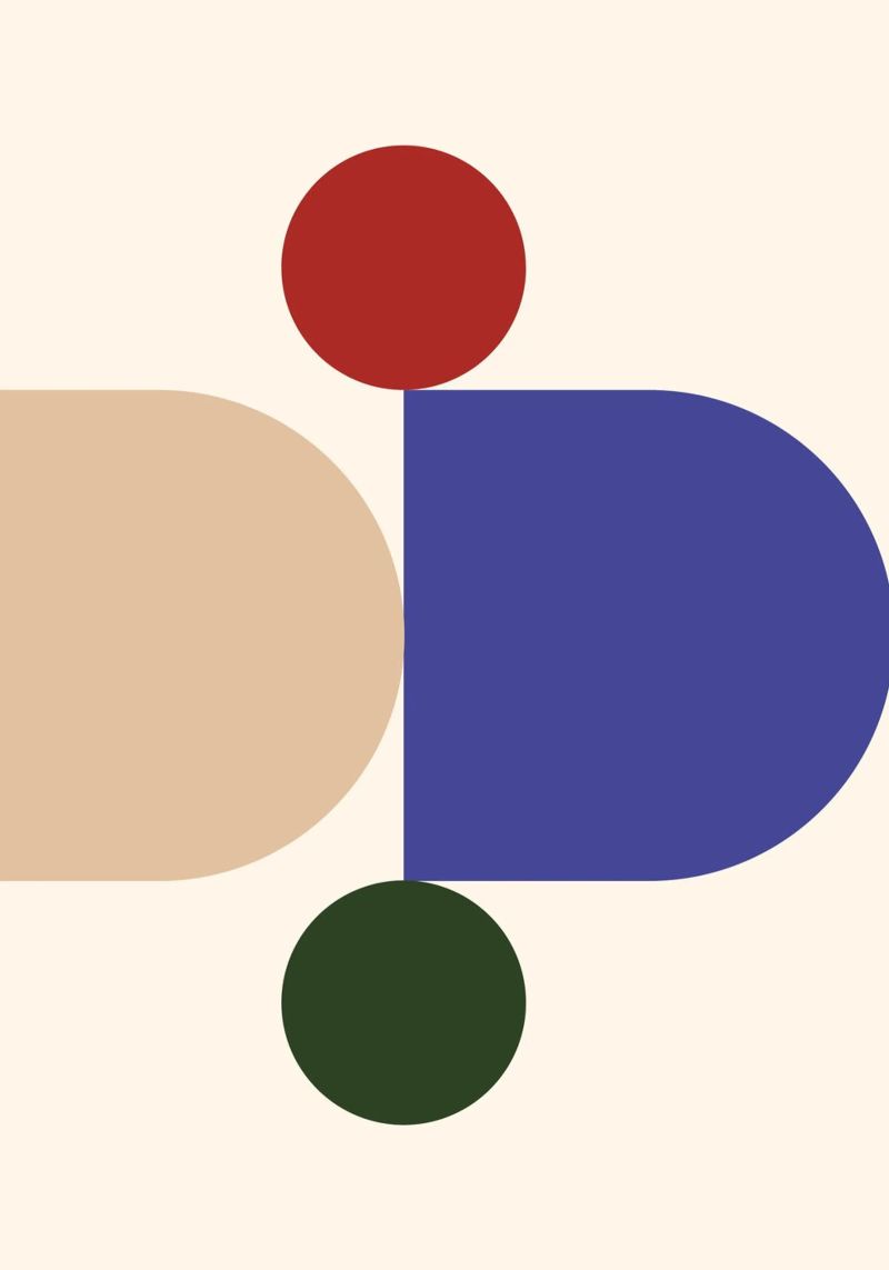 "Balanced Forms" – Modern Geometric Abstract Print poster da PrintCessStudio