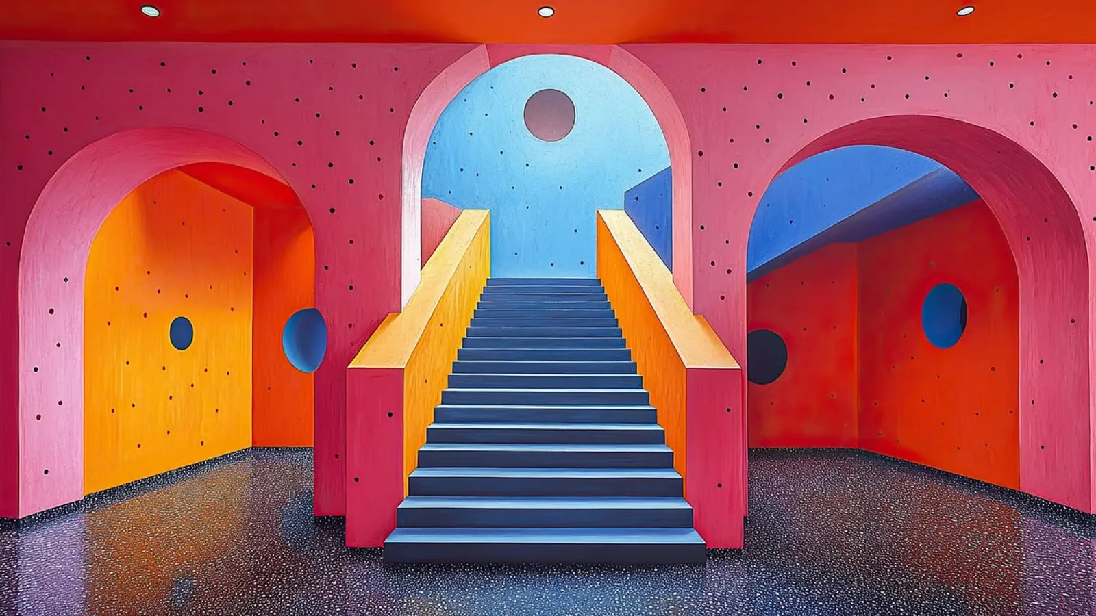 Surrealism Architecture Design Geometry canvas by Nikis Art Studio