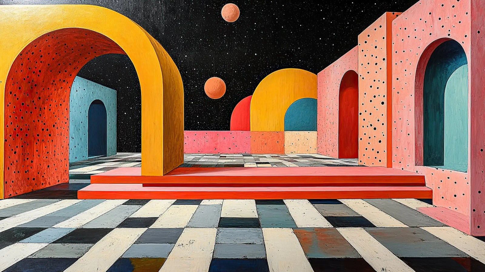 Surrealismo Architettura Design Geometria pannello forex da Nikis Art Studio