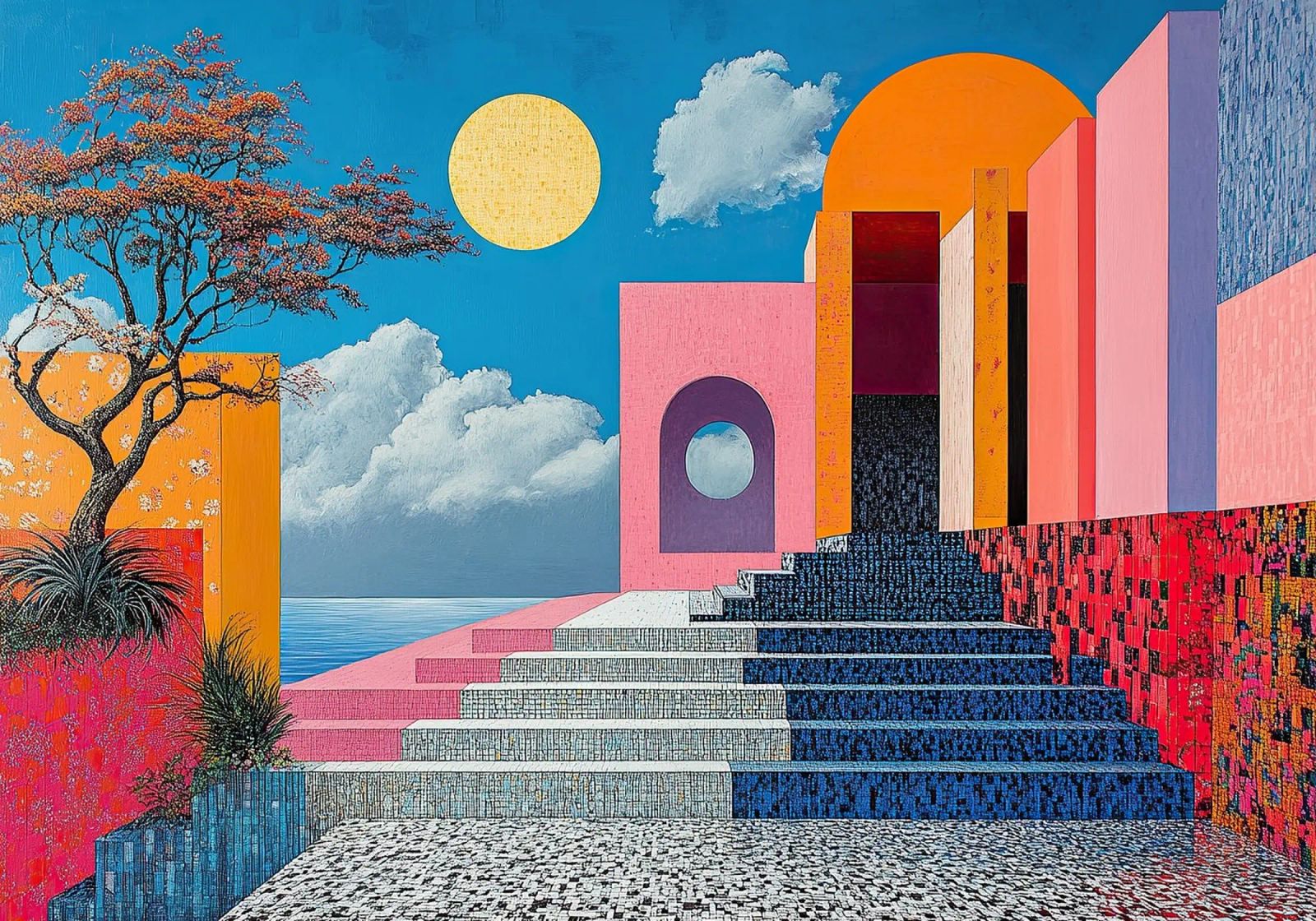 Surrealismo Architettura Design Geometria pannello forex da Nikis Art Studio