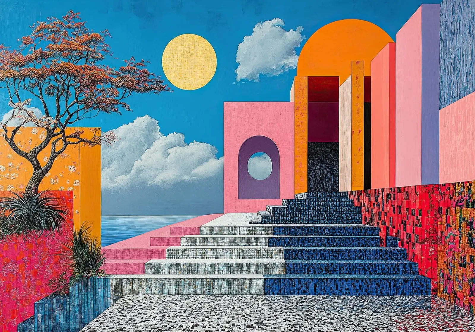 Surrealismo Architettura Design Geometria tela da Nikis Art Studio