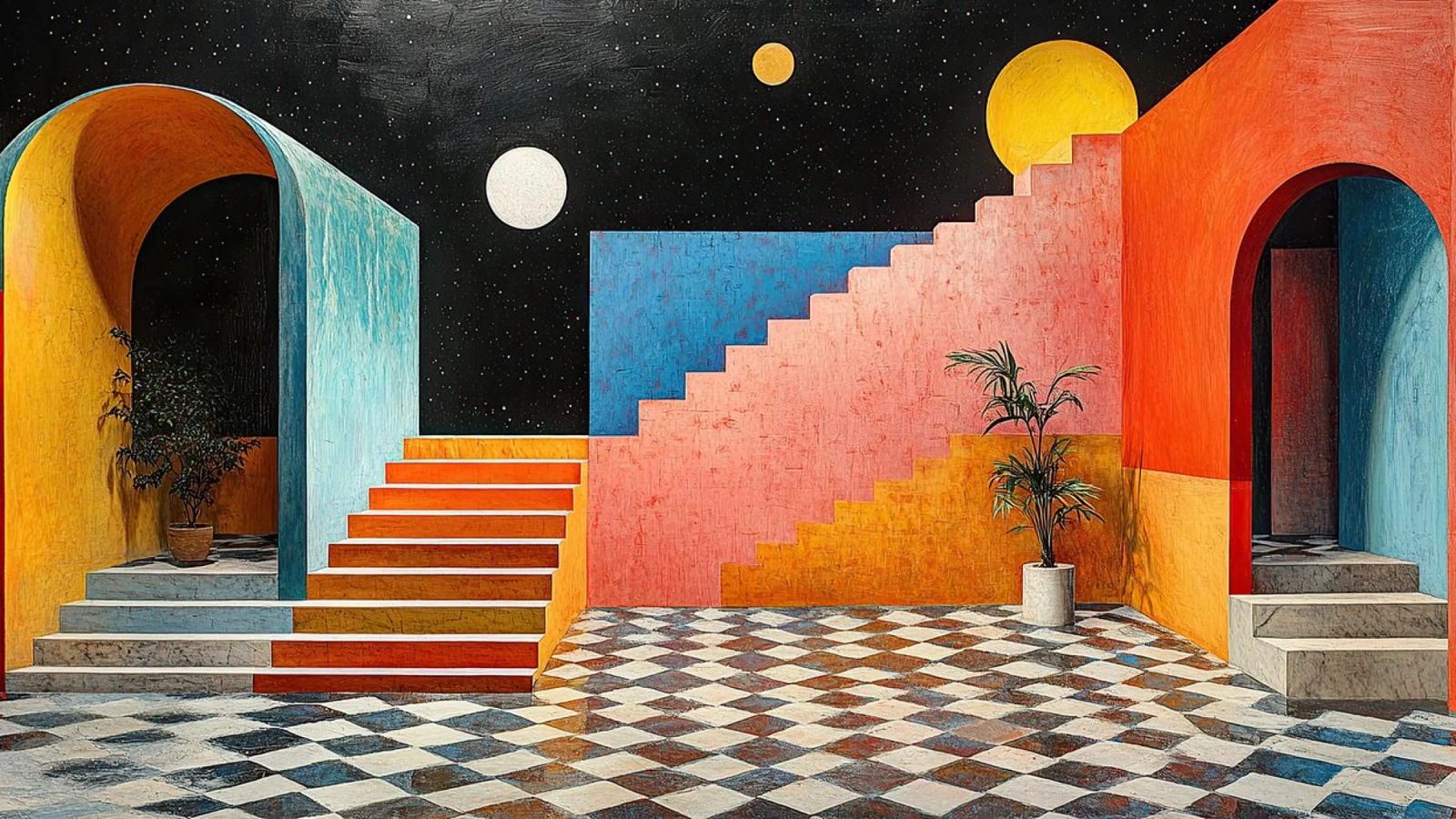 Surrealismo Architettura Design Geometria pannello forex da Nikis Art Studio