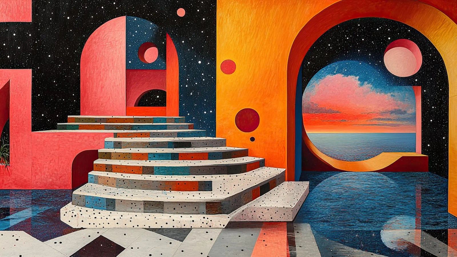 Surrealismo Architettura Design Geometria pannello forex da Nikis Art Studio