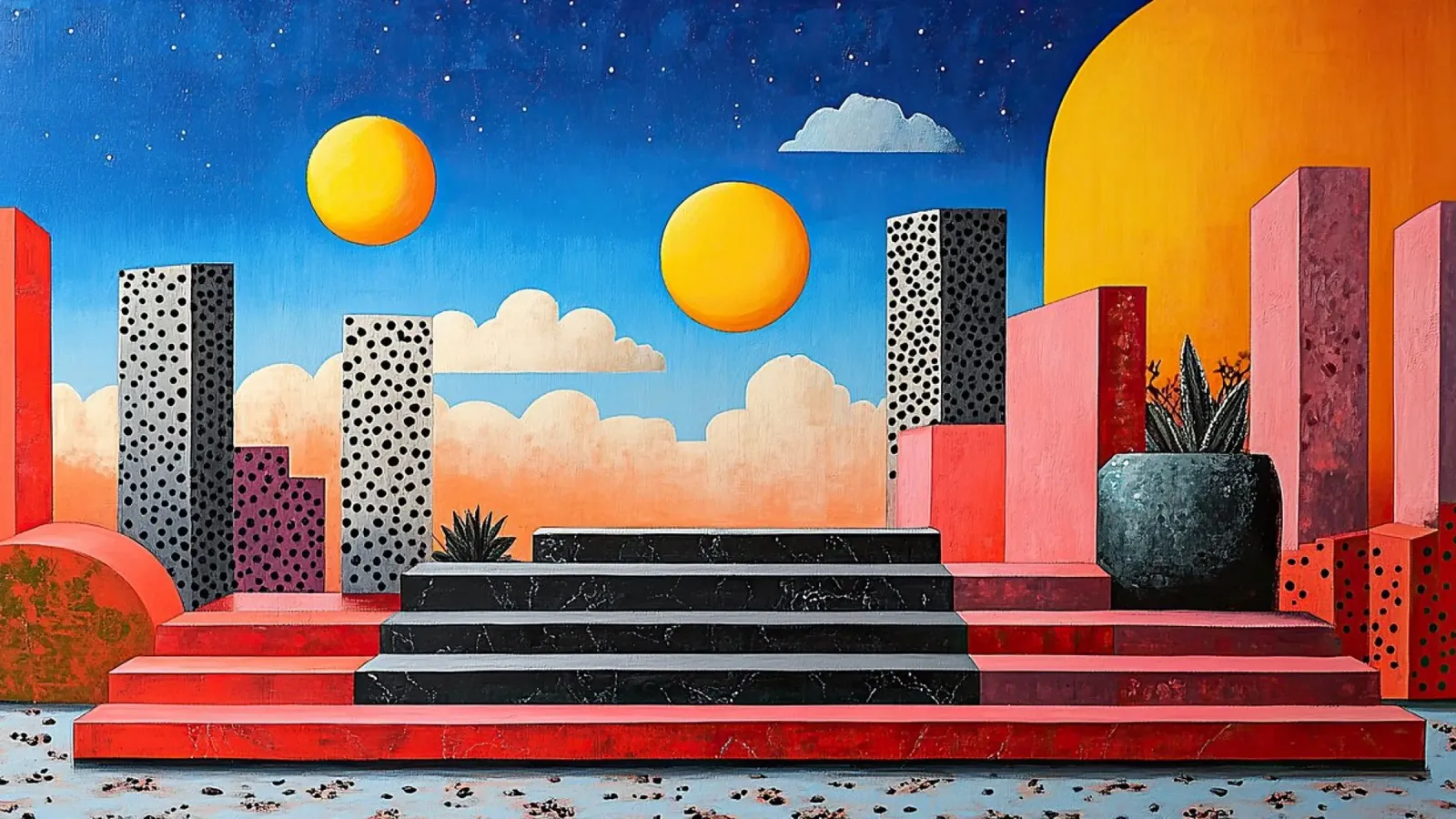 Surrealism Architecture Design Geometry canvas by Nikis Art Studio