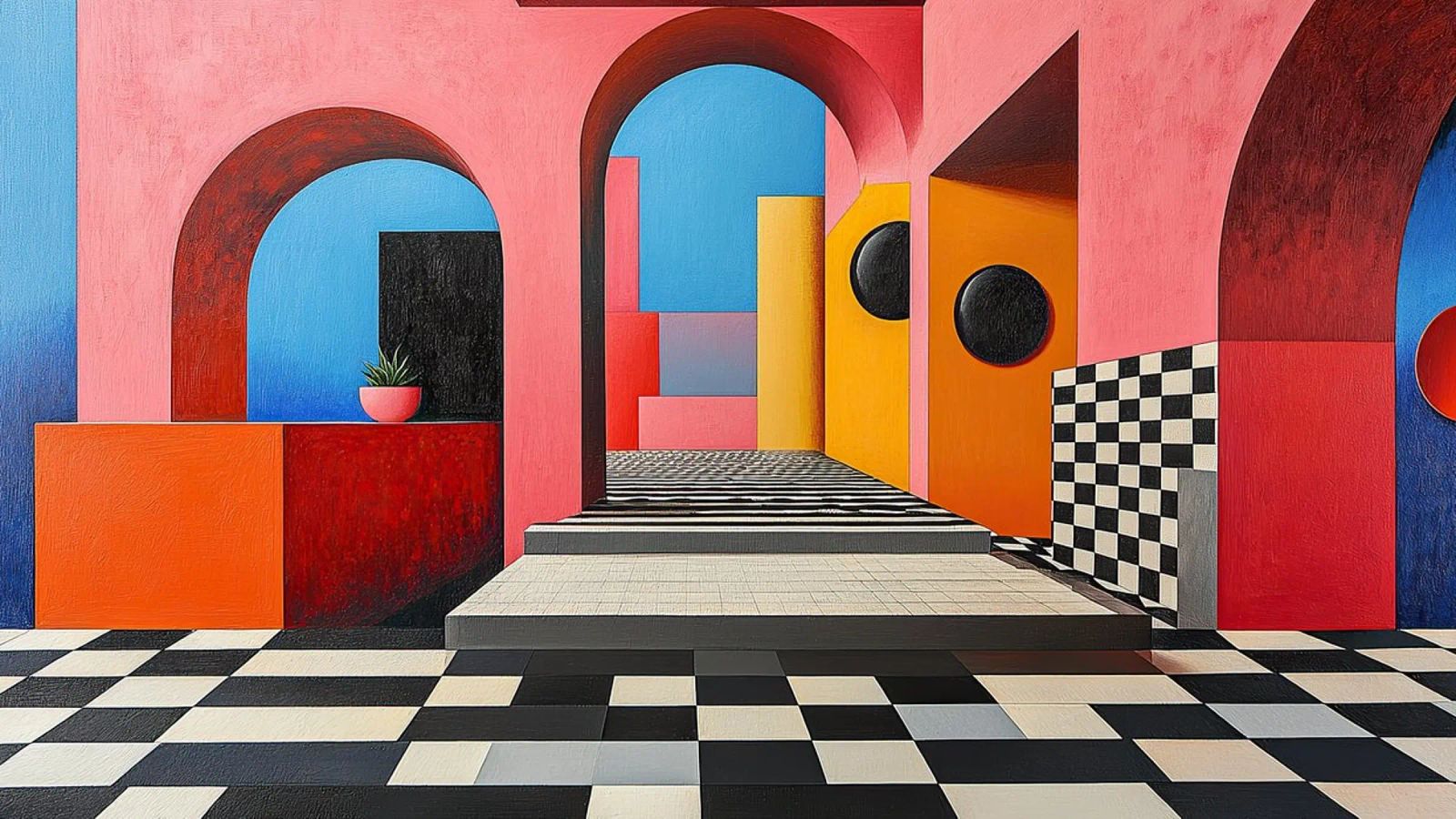 Surrealismo Architettura Design Geometria pannello forex da Nikis Art Studio