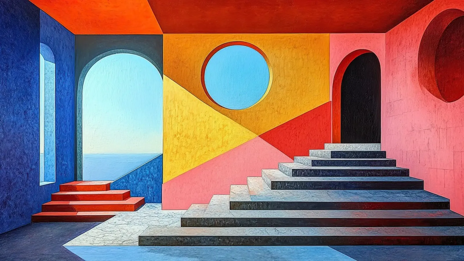 Surrealismo Architettura Design Geometria tela da Nikis Art Studio