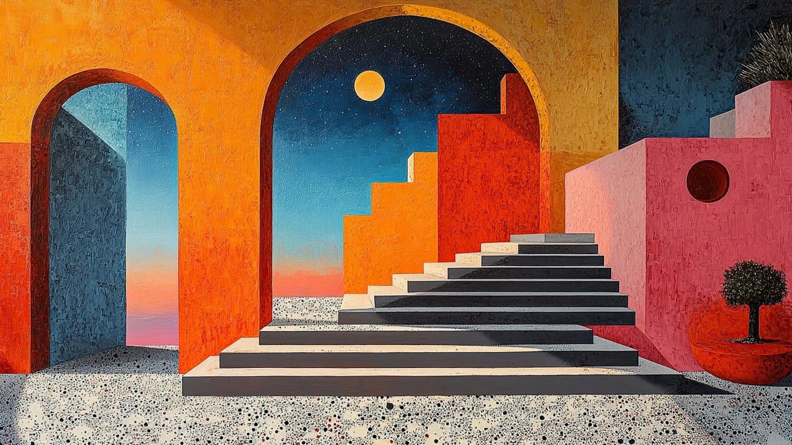 Surrealismo Architettura Design Geometria pannello forex da Nikis Art Studio