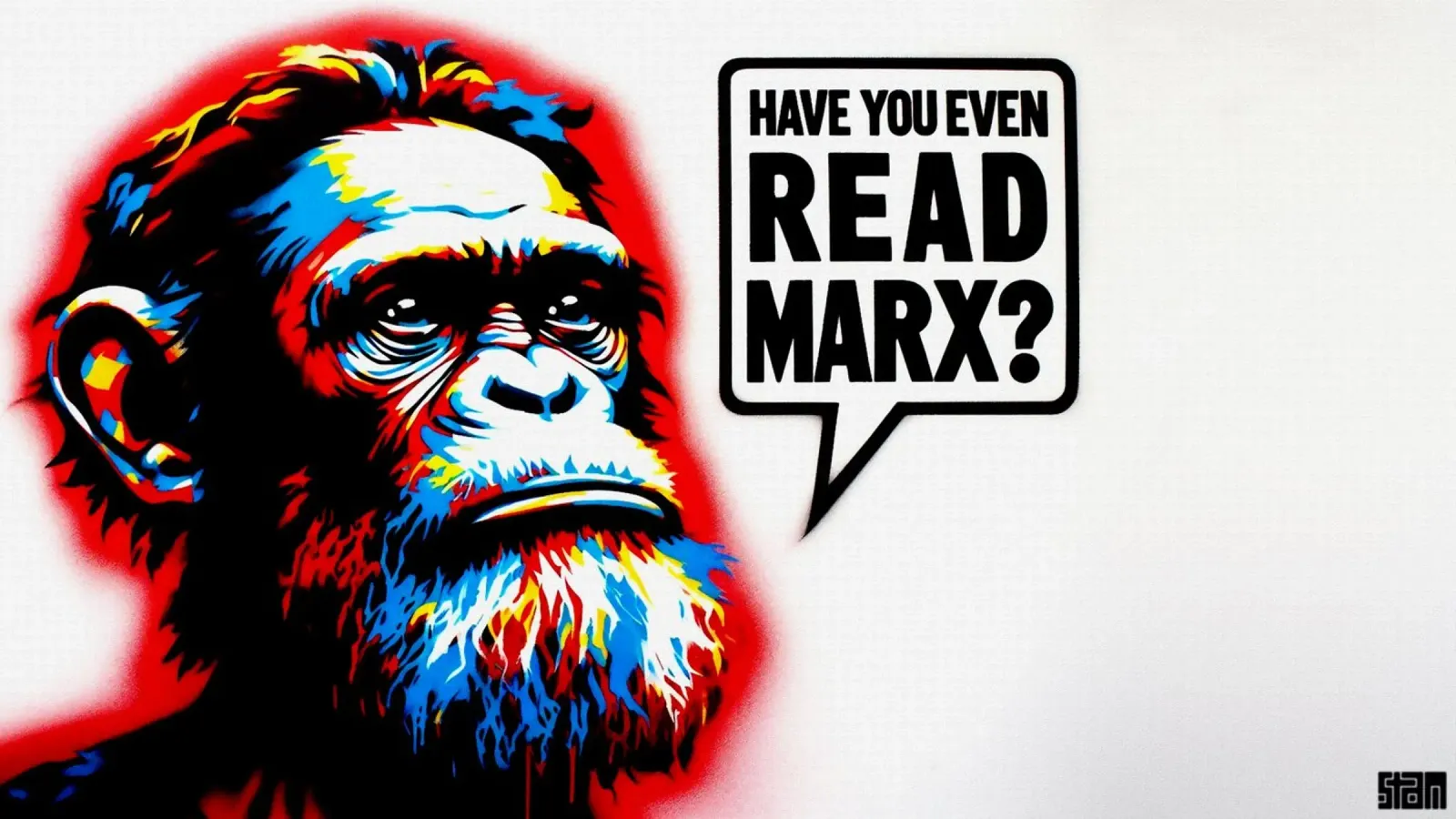 have you even read Marx? – Stencil, Graffiti & Streetart poster con telaio in plastica da STAN Z.