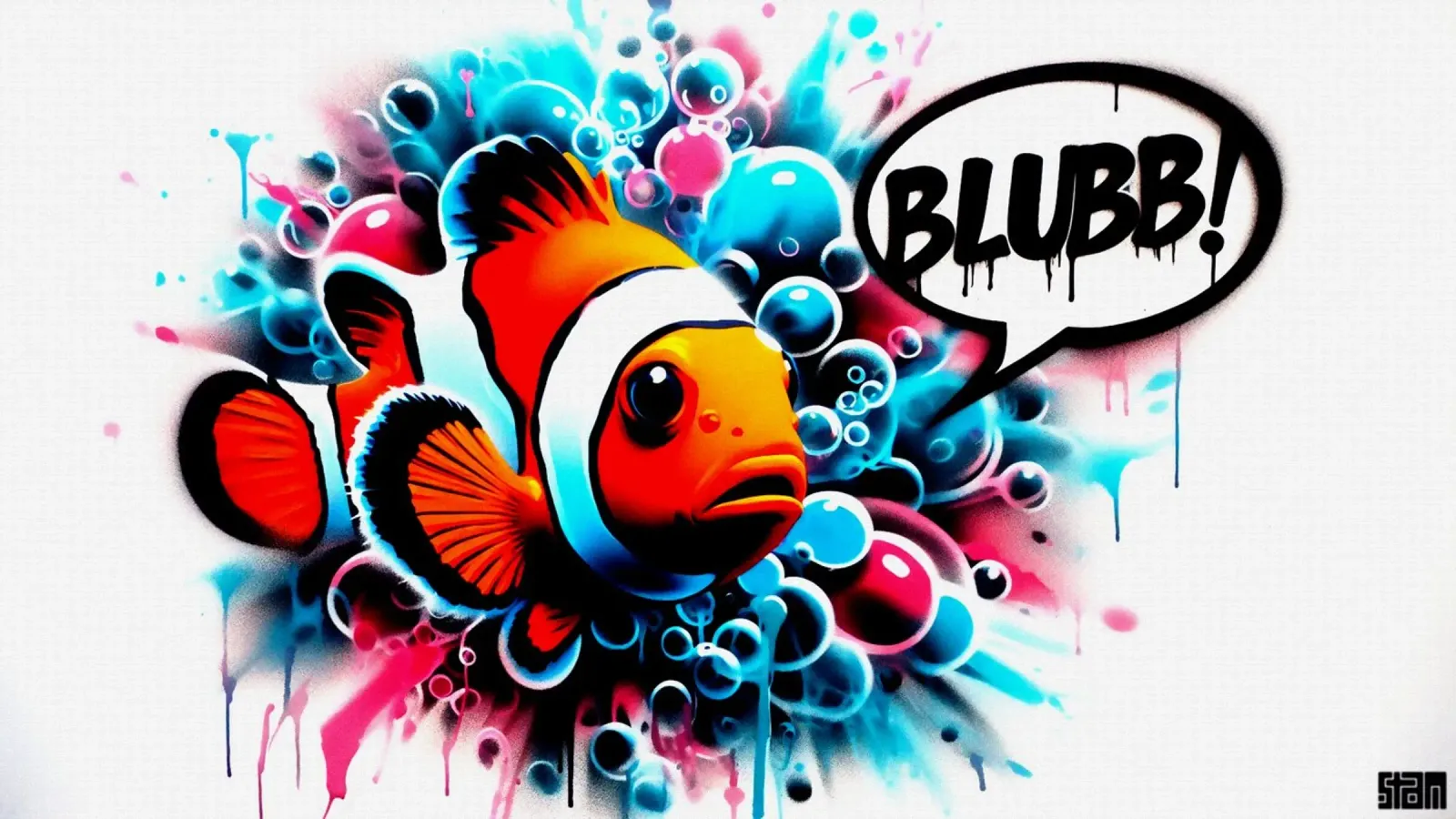 Nemo – Blubb! – Stencil, Graffiti & Streetart pellicola backlit da STAN Z.