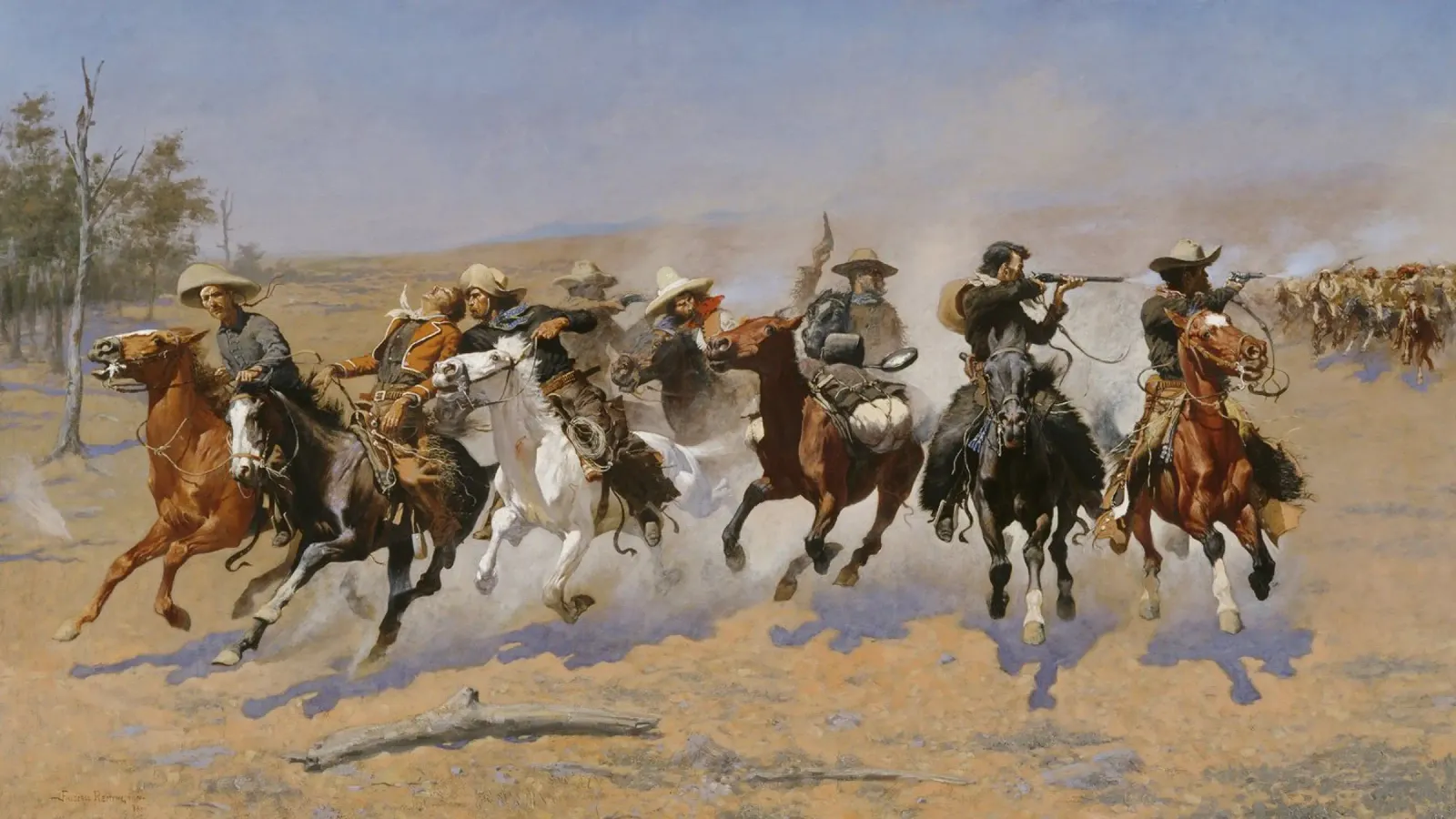 Frederic Remington - Una corsa al legname alluminio dibond da William Store