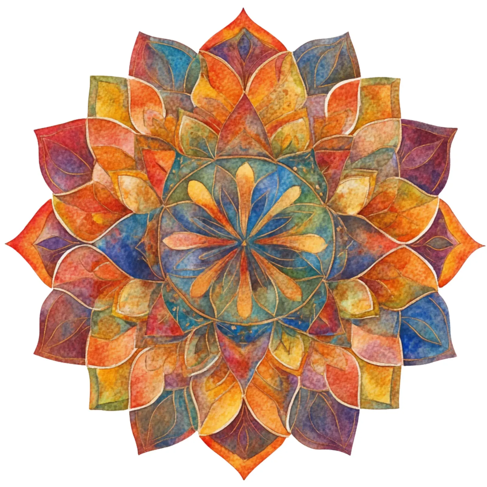 Mandala terrestre ad acquerello pellicola backlit da Spiritual Touch