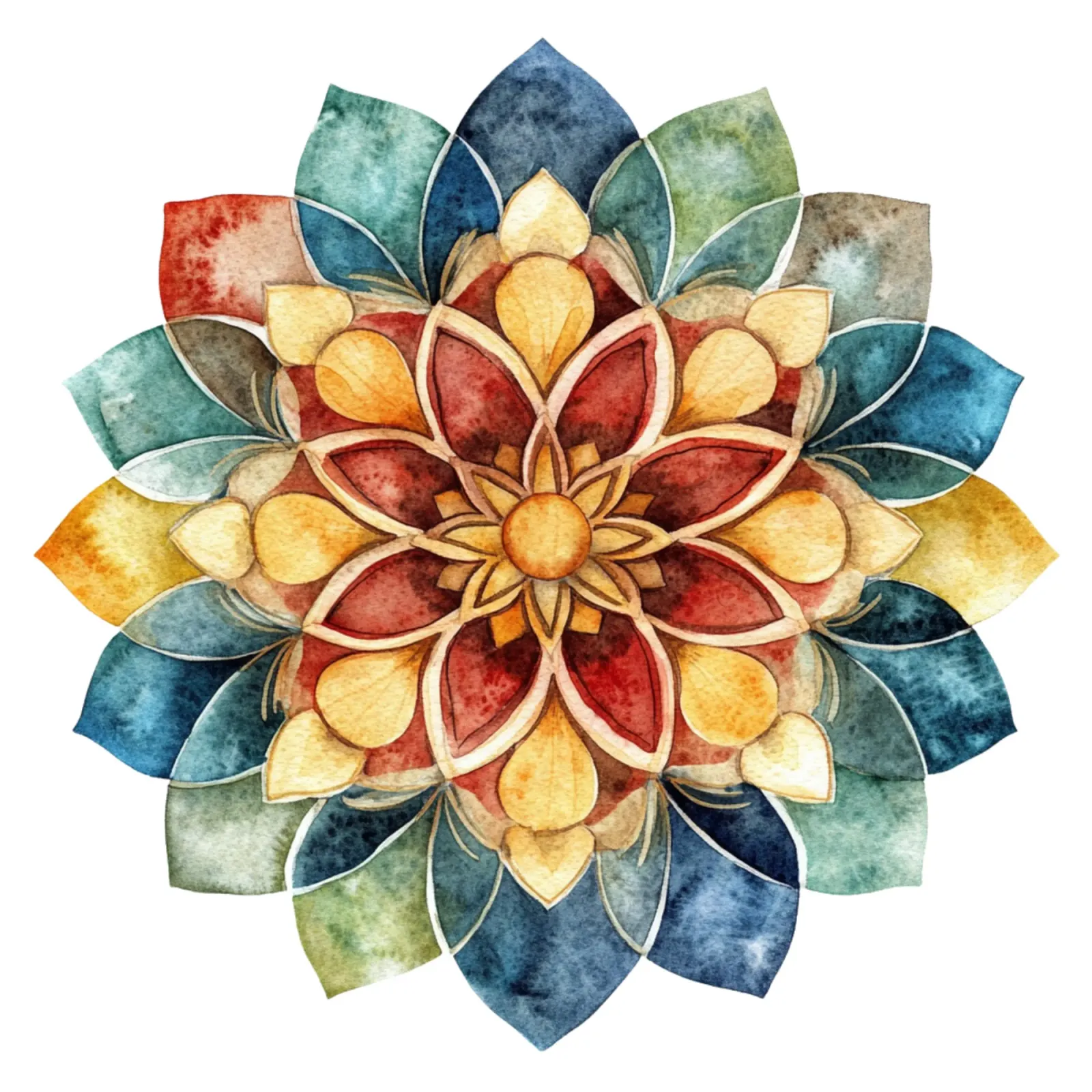 Mandala terrestre ad acquerello pellicola backlit da Spiritual Touch