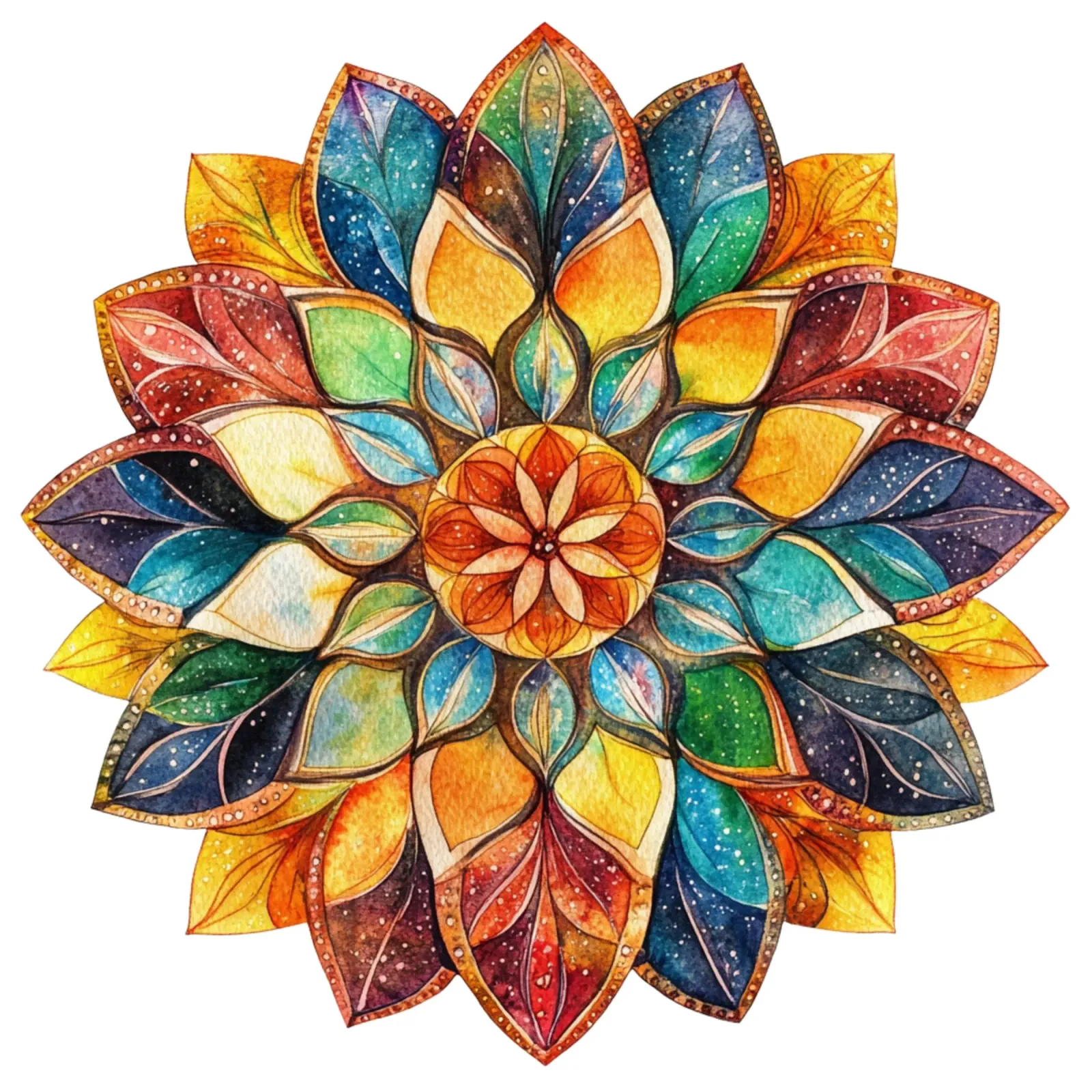 Mandala terrestre ad acquerello pellicola backlit da Spiritual Touch