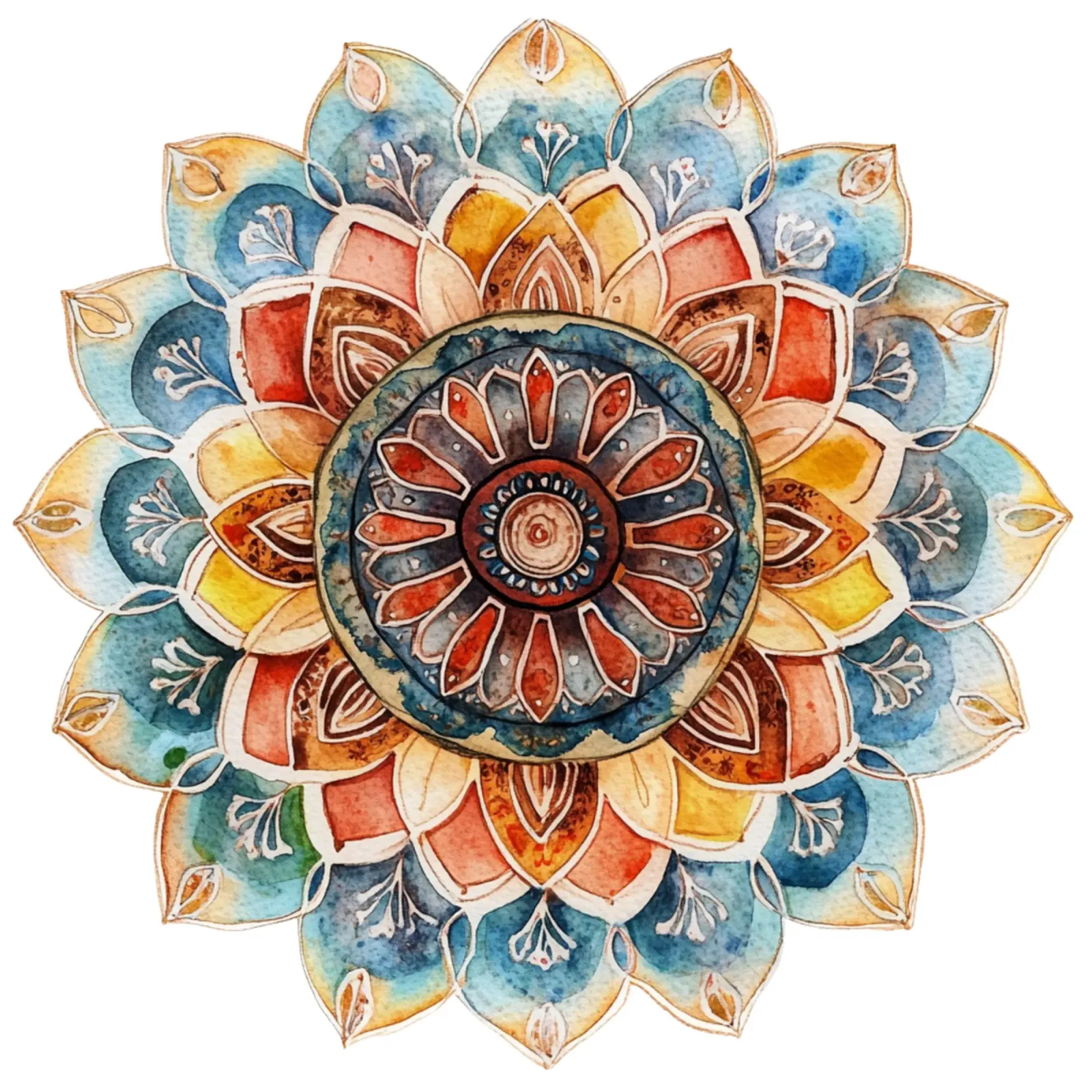 Mandala terrestre ad acquerello pellicola backlit da Spiritual Touch