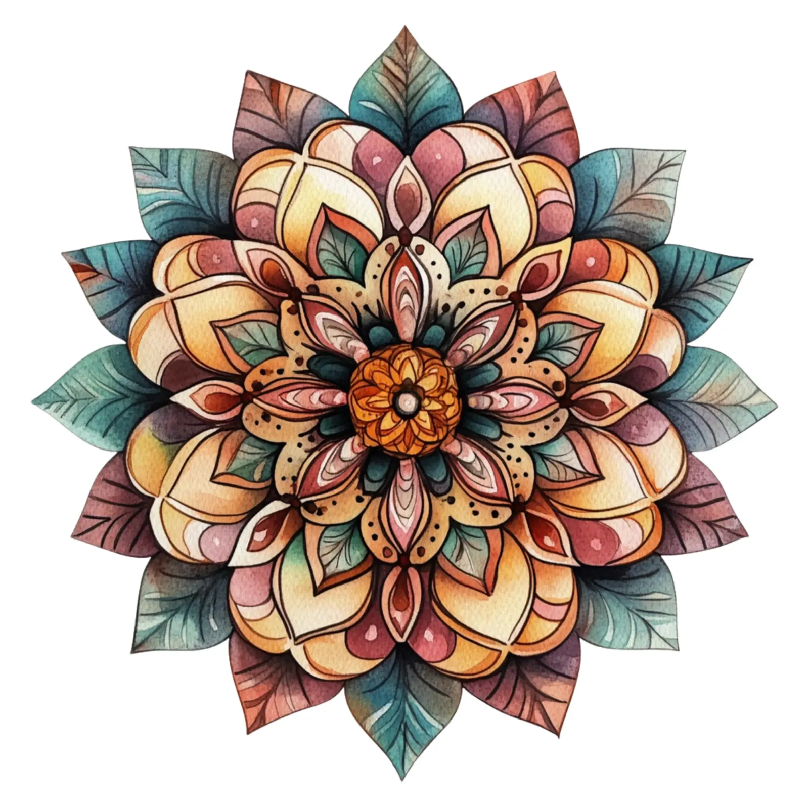 Mandala terrestre ad acquerello pellicola backlit da Spiritual Touch