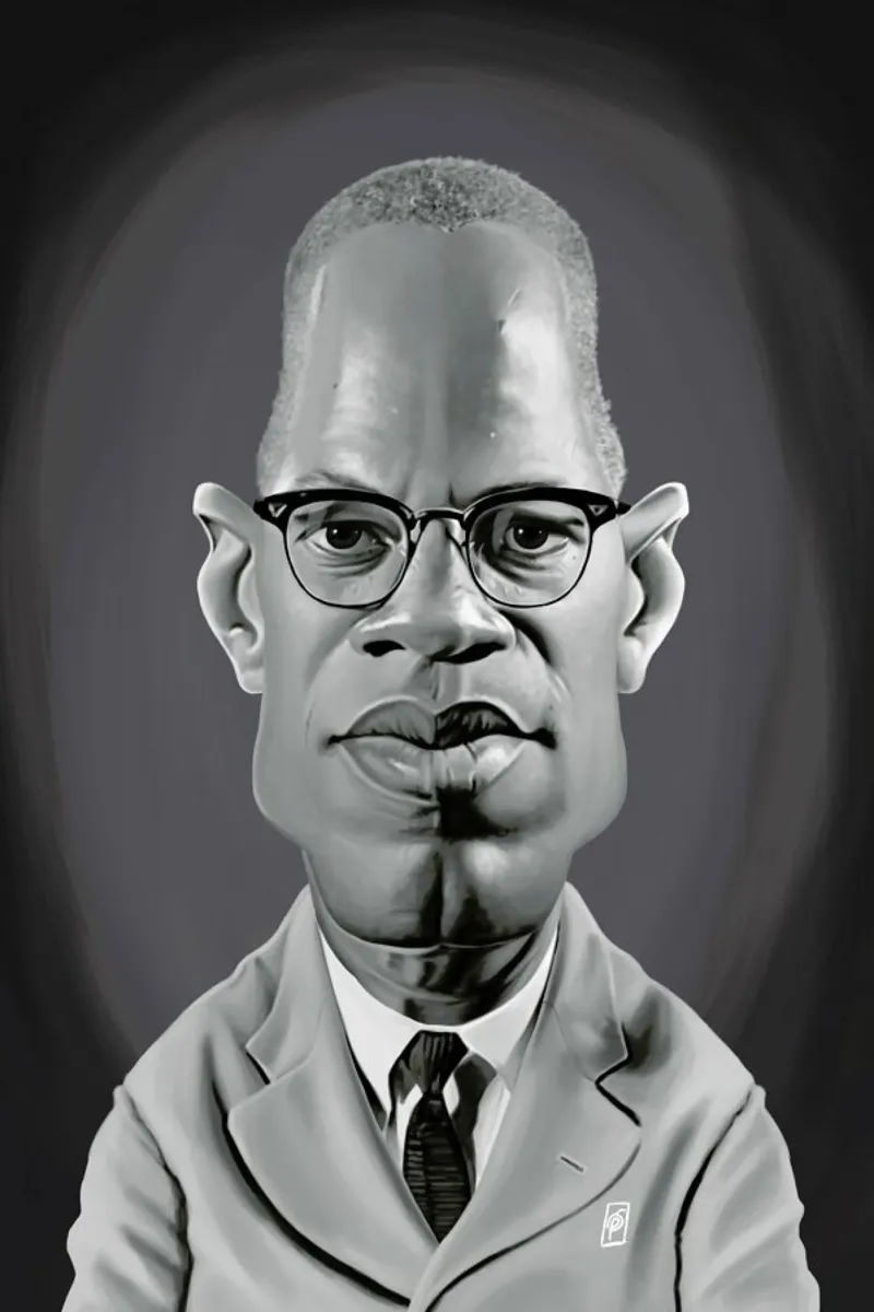 Malcolm X carta hahnemühle da Rob Art | Illustration