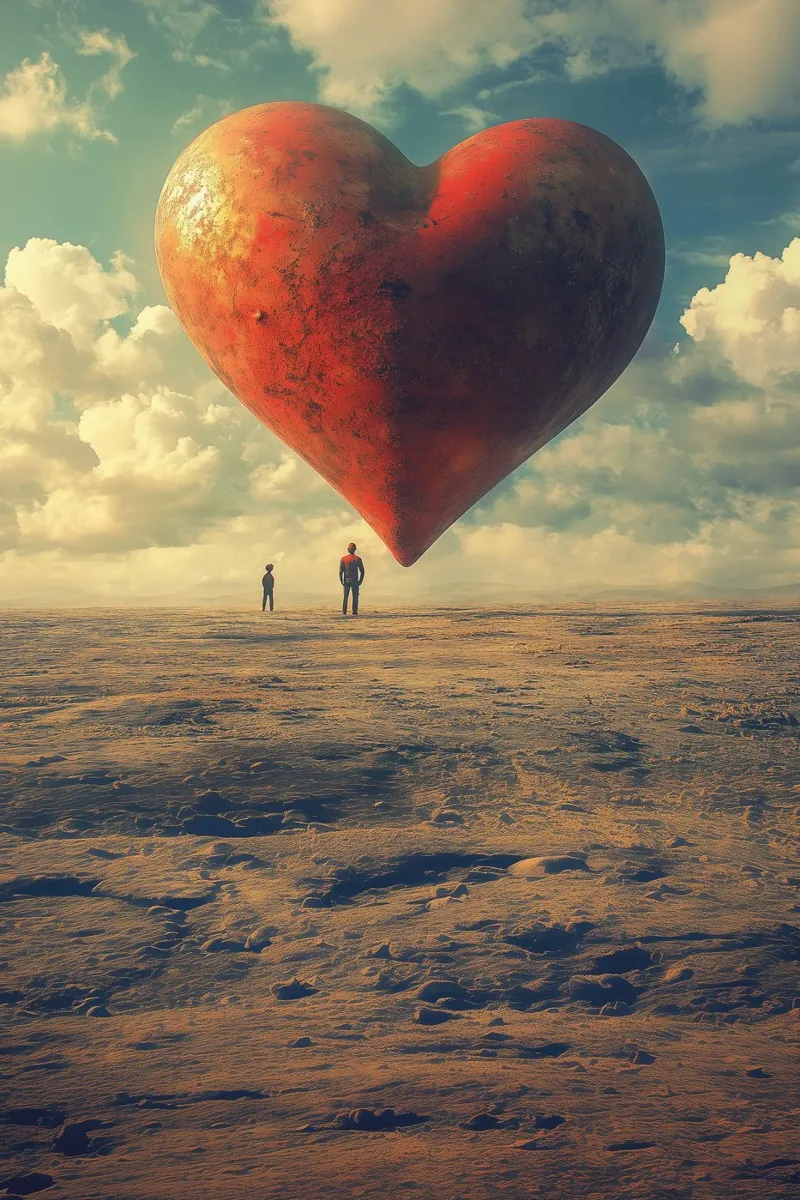 Big heart in the desert carta hahnemühle da Synthaira