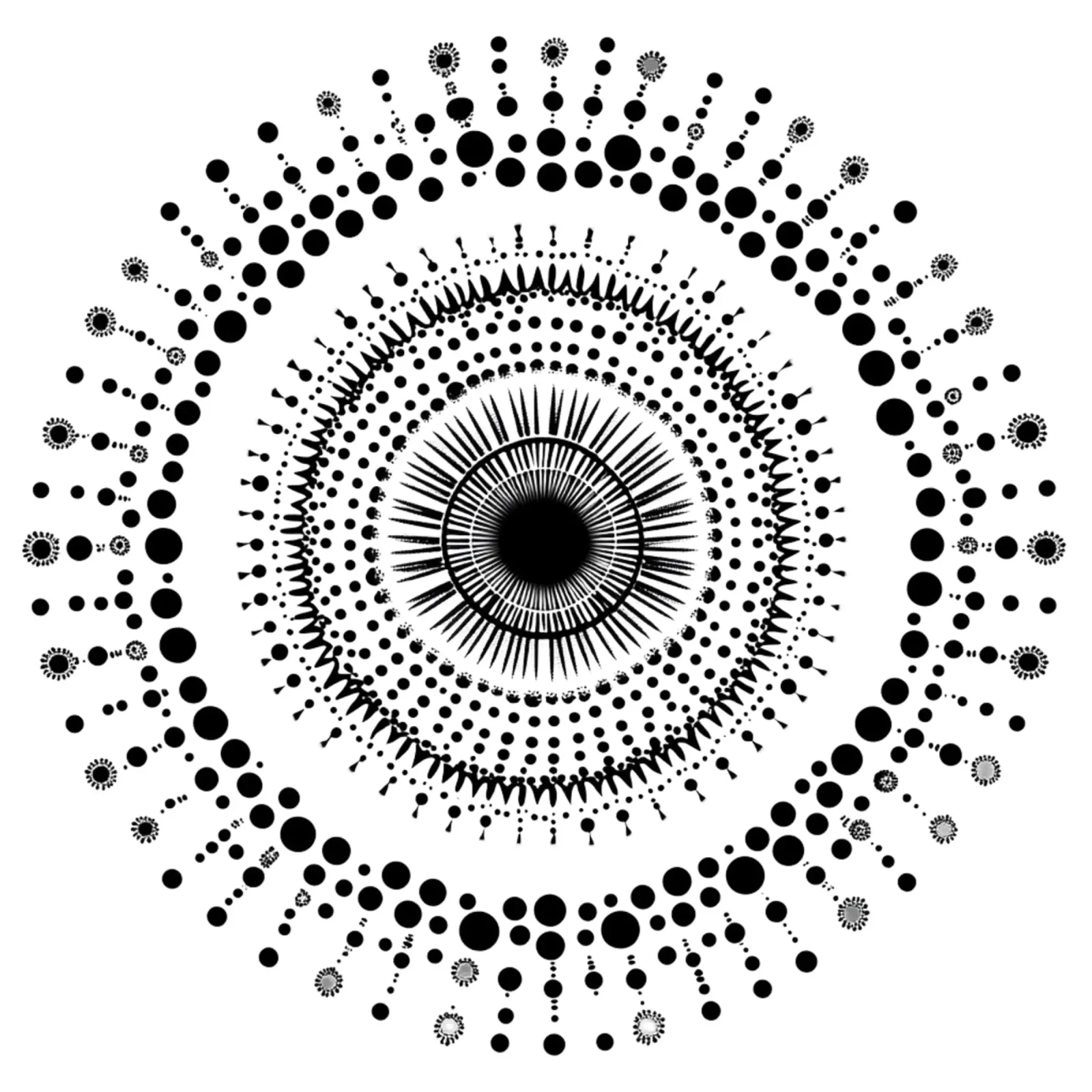 Mandala in bianco e nero plexiglass da Spiritual Touch