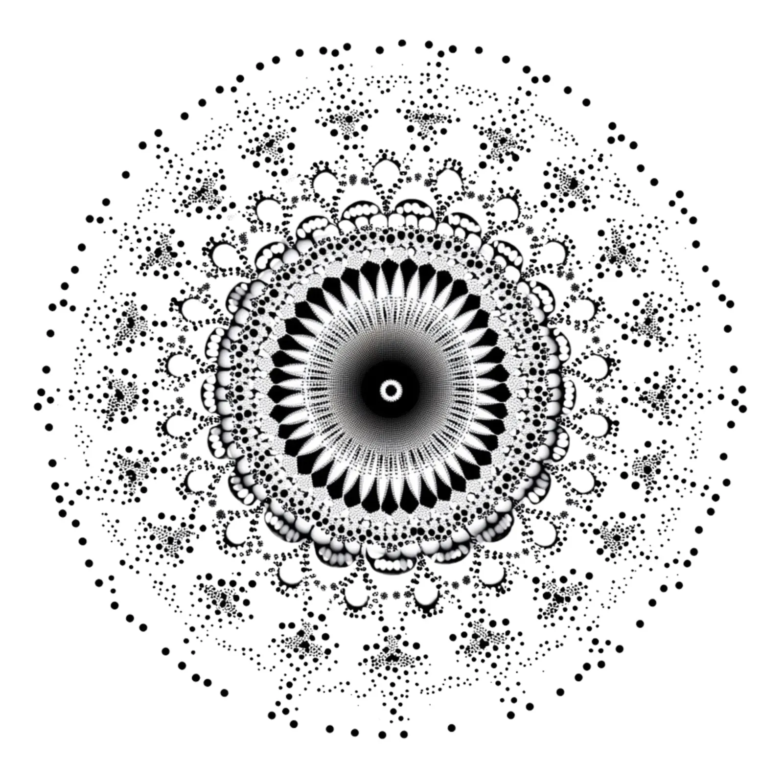 Mandala in bianco e nero alluminio dibond da Spiritual Touch