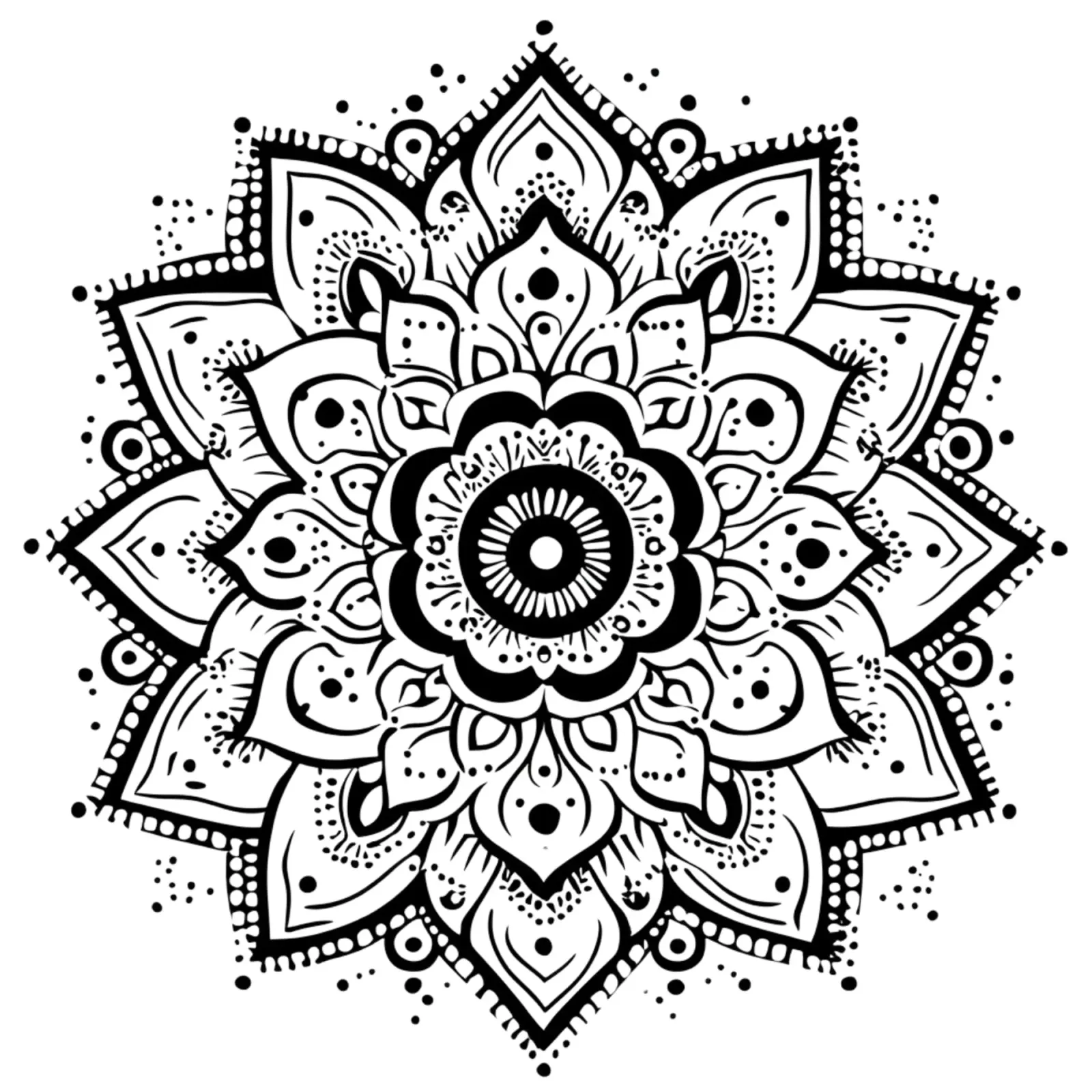 Mandala in bianco e nero alluminio dibond da Spiritual Touch