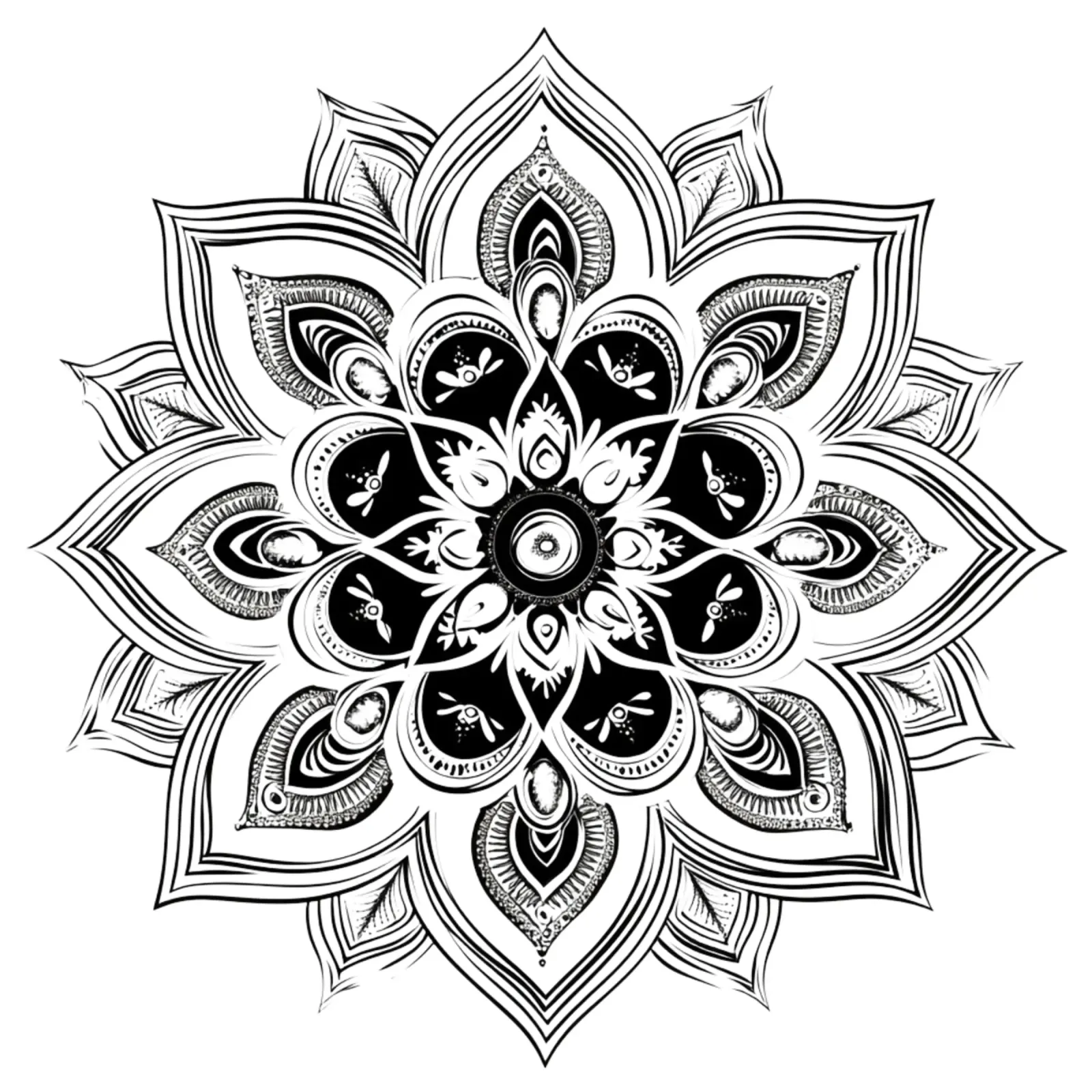 Mandala in bianco e nero pellicola backlit da Spiritual Touch