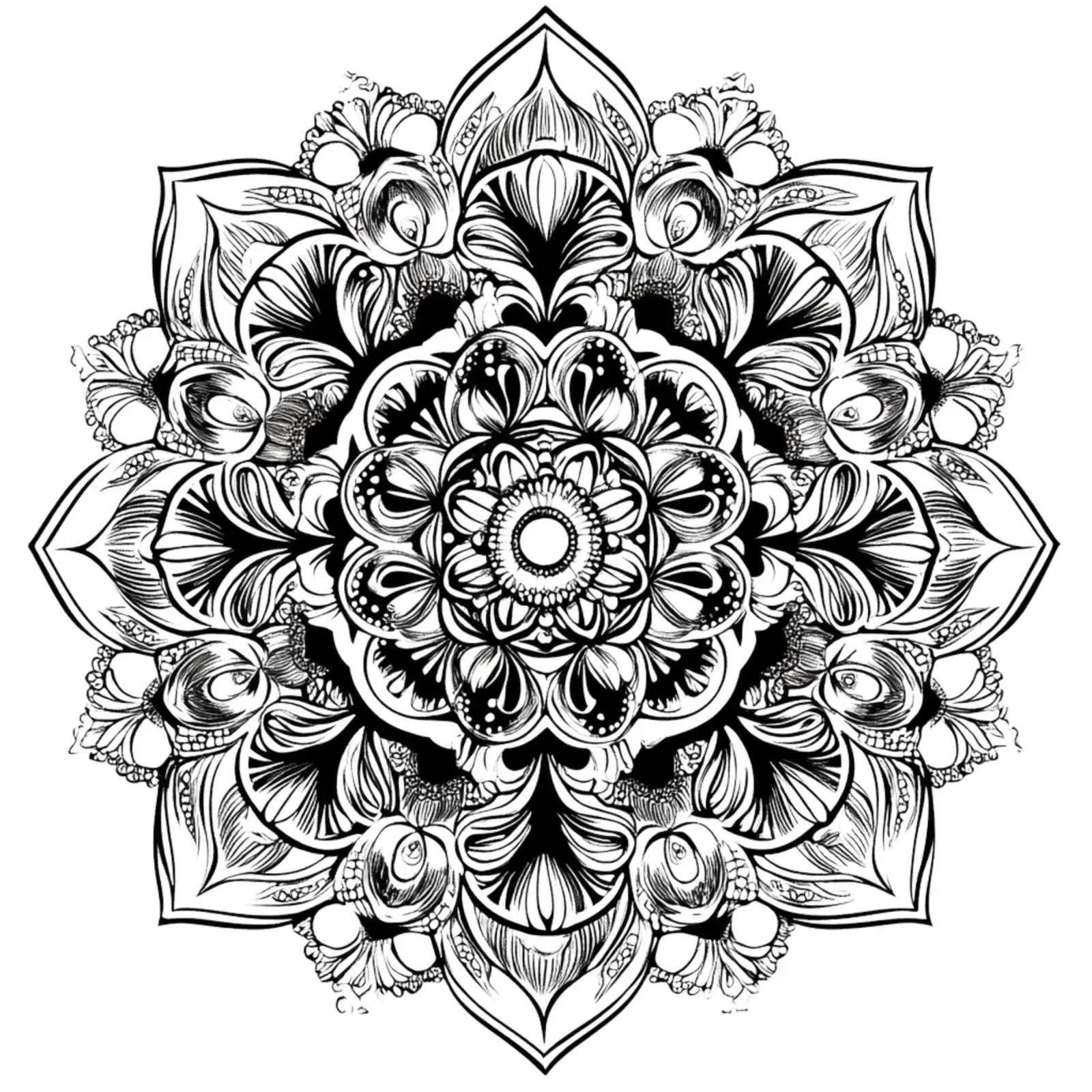 Mandala in bianco e nero pellicola backlit da Spiritual Touch
