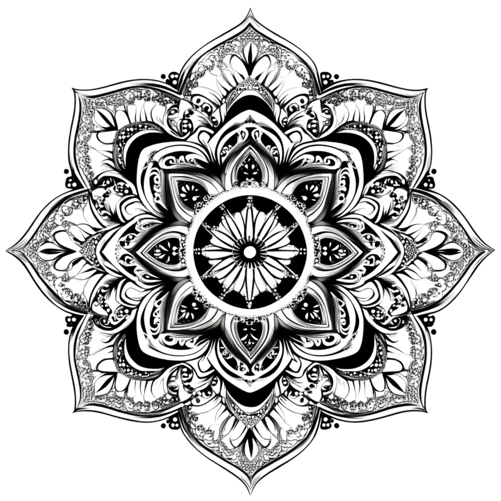 Mandala in bianco e nero pellicola backlit da Spiritual Touch